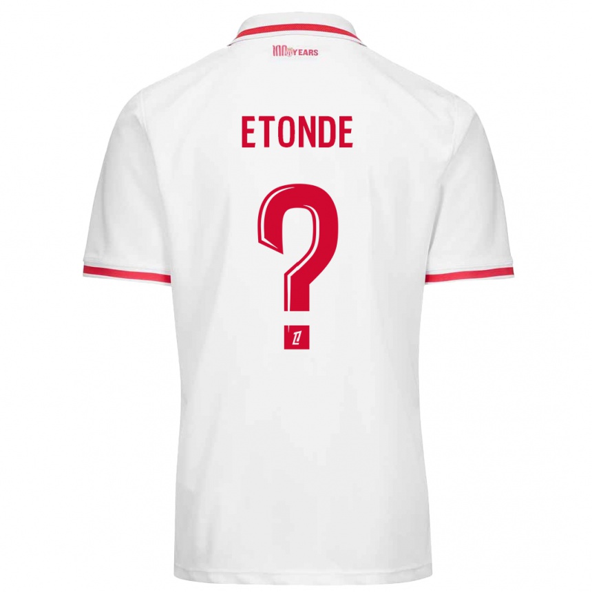 Kids Football Romaric Etonde #0 White Red Home Jersey 2024/25 T-Shirt Za