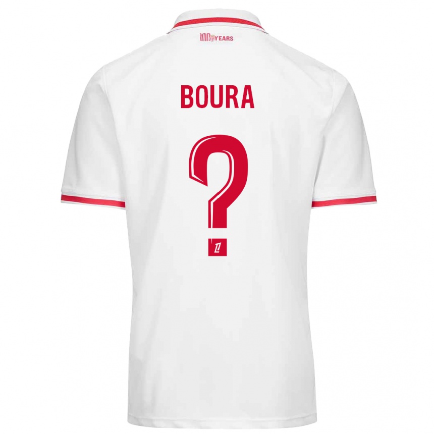 Kids Football Amal Boura #0 White Red Home Jersey 2024/25 T-Shirt Za