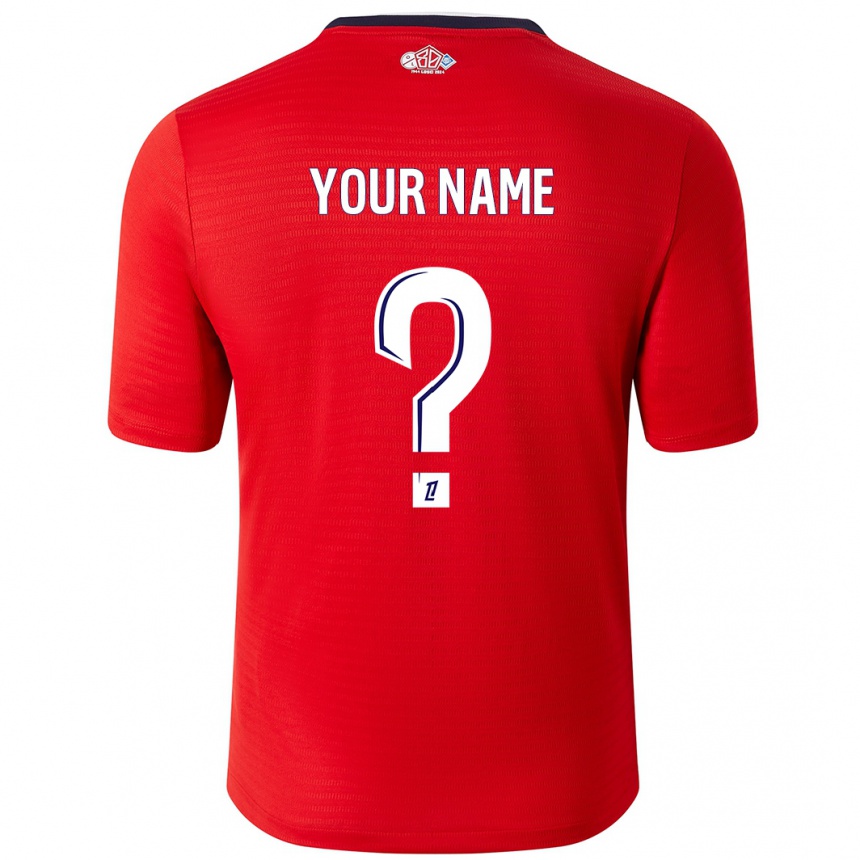 Kids Football Your Name #0 Red White Home Jersey 2024/25 T-Shirt Za