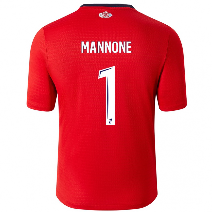 Kids Football Vito Mannone #1 Red White Home Jersey 2024/25 T-Shirt Za