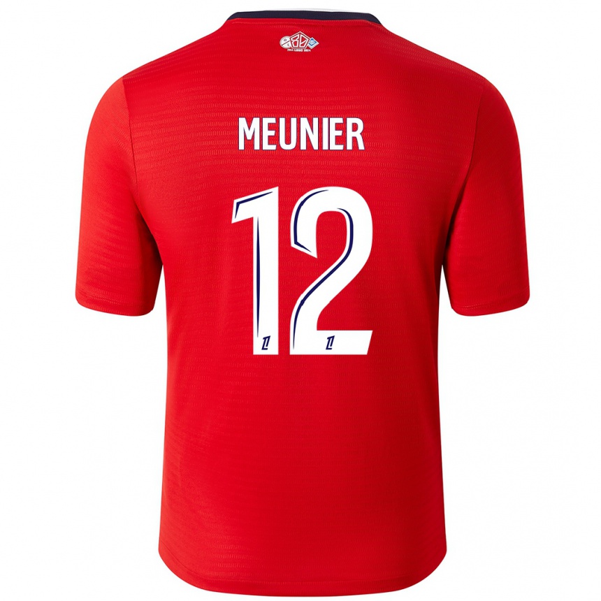 Kids Football Thomas Meunier #12 Red White Home Jersey 2024/25 T-Shirt Za