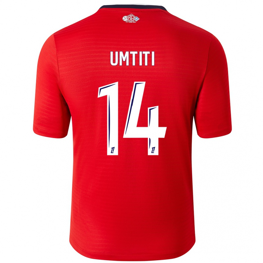 Kids Football Samuel Umtiti #14 Red White Home Jersey 2024/25 T-Shirt Za