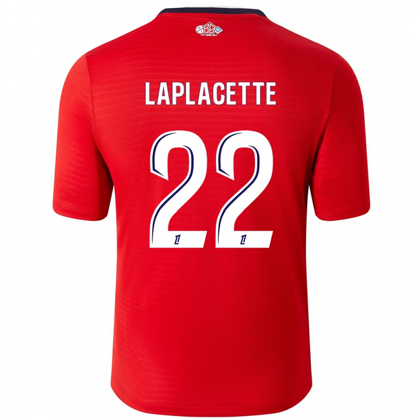 Kids Football Tess Laplacette #22 Red White Home Jersey 2024/25 T-Shirt Za