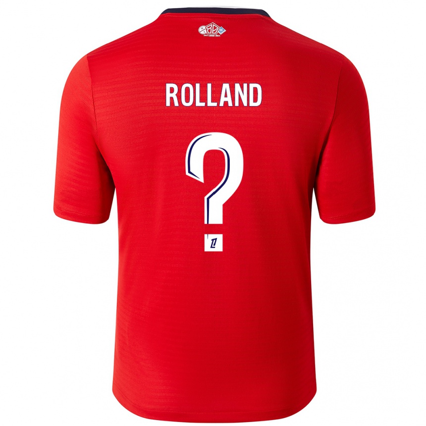 Kids Football Baptiste Rolland #0 Red White Home Jersey 2024/25 T-Shirt Za