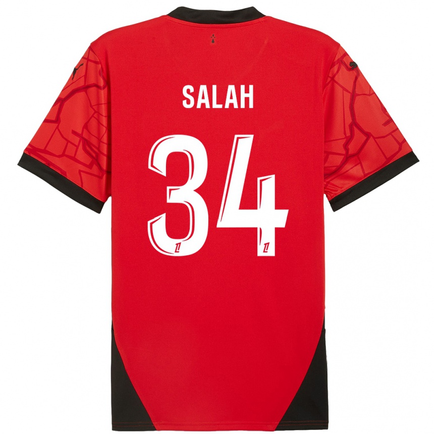 Kids Football Ibrahim Salah #34 Red Black Home Jersey 2024/25 T-Shirt Za