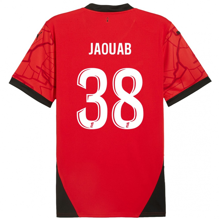 Kids Football Mohamed Jaouab #38 Red Black Home Jersey 2024/25 T-Shirt Za