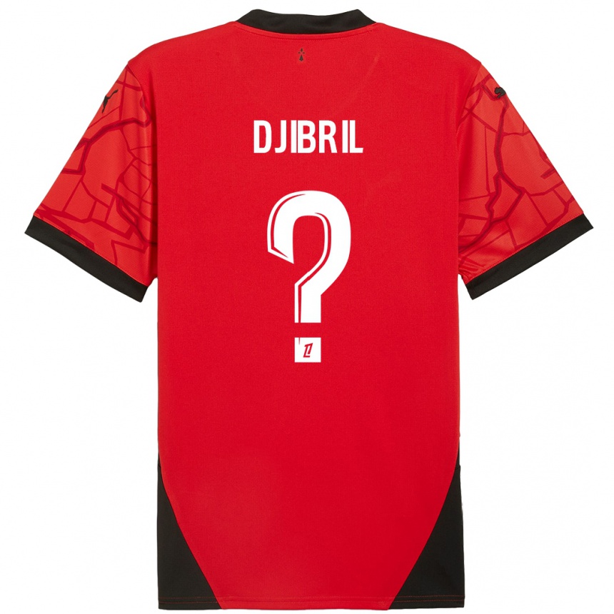 Kids Football Djibril Diallo #0 Red Black Home Jersey 2024/25 T-Shirt Za