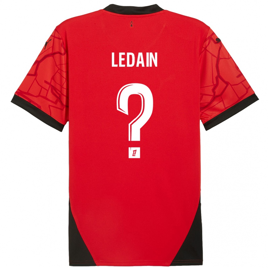 Kids Football Samuel Ledain #0 Red Black Home Jersey 2024/25 T-Shirt Za