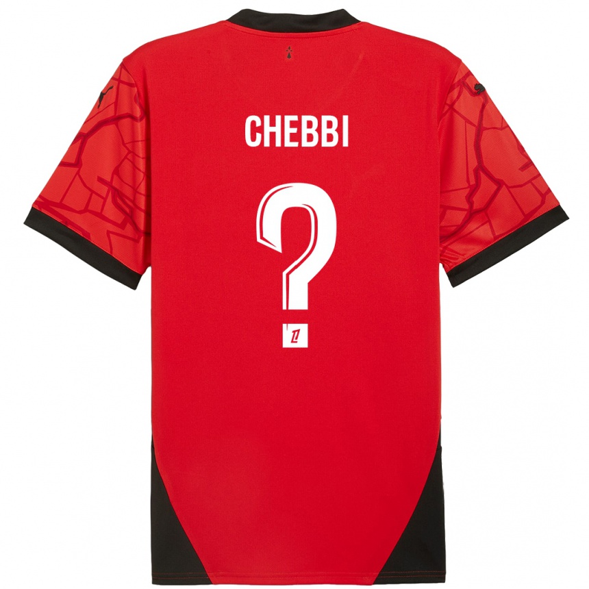 Kids Football Mohamed Chebbi #0 Red Black Home Jersey 2024/25 T-Shirt Za