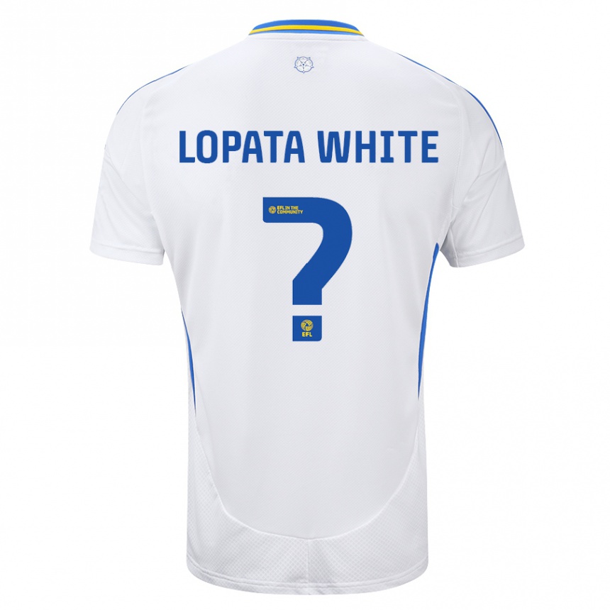 Kids Football Reuben Lopata-White #0 White Blue Home Jersey 2024/25 T-Shirt Za