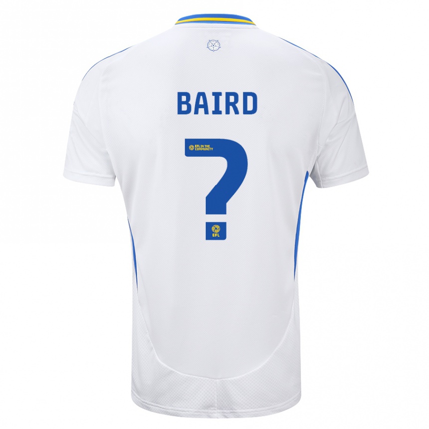 Kids Football Alex Baird #0 White Blue Home Jersey 2024/25 T-Shirt Za