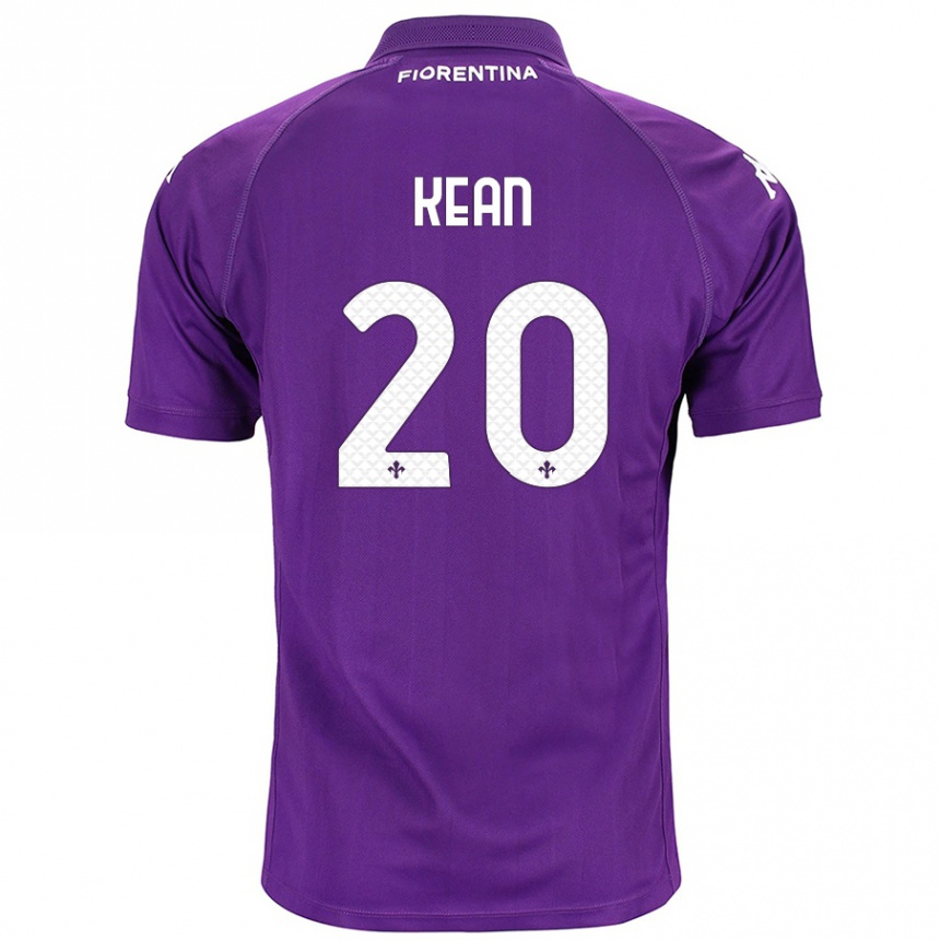 Kids Football Moise Kean #20 Purple Home Jersey 2024/25 T-Shirt Za