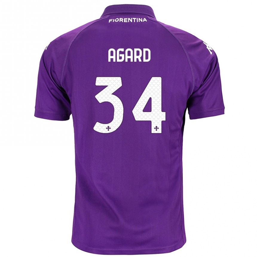 Kids Football Laura Agard #34 Purple Home Jersey 2024/25 T-Shirt Za