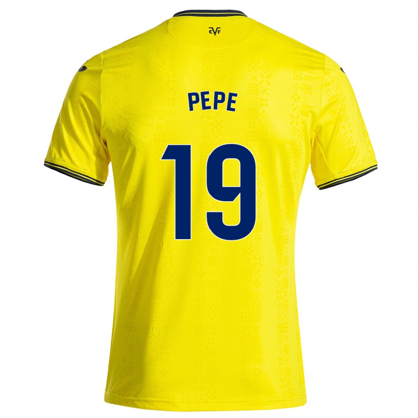 Kids Football Nicolas Pepe #19 Yellow Black Home Jersey 2024/25 T-Shirt Za