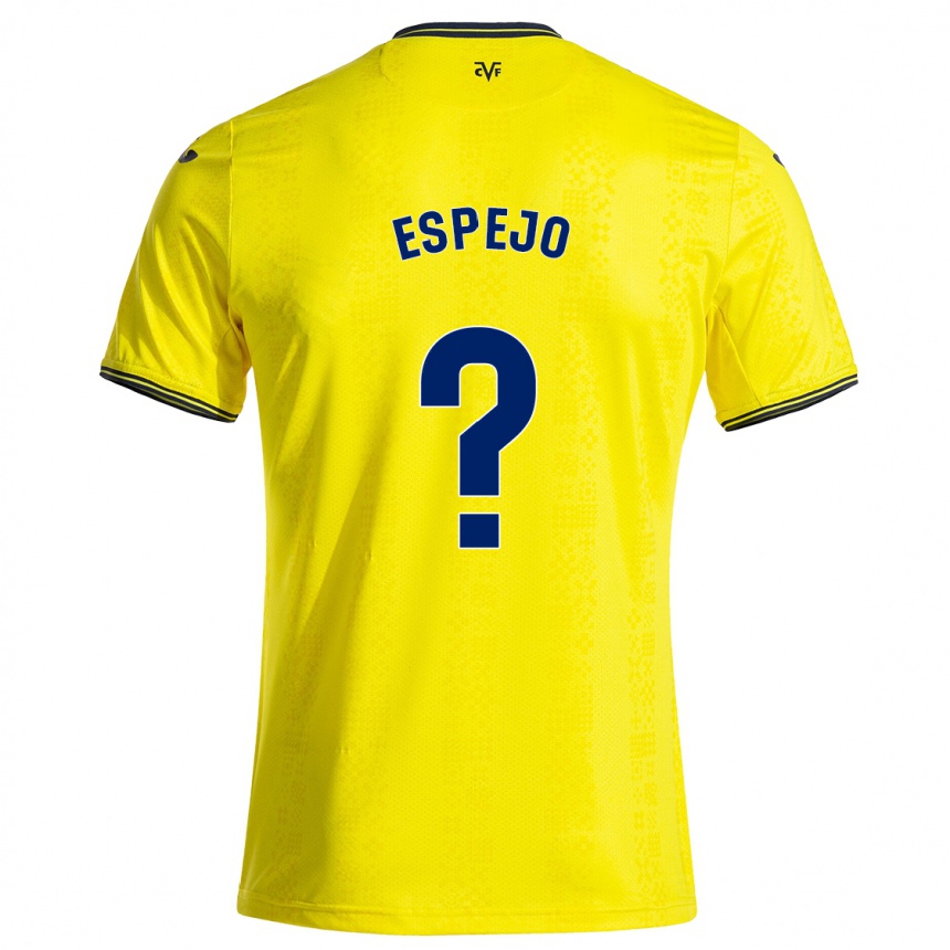 Kids Football Jesús Espejo #0 Yellow Black Home Jersey 2024/25 T-Shirt Za