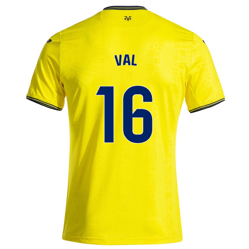 Kids Football Brais Val #16 Yellow Black Home Jersey 2024/25 T-Shirt Za