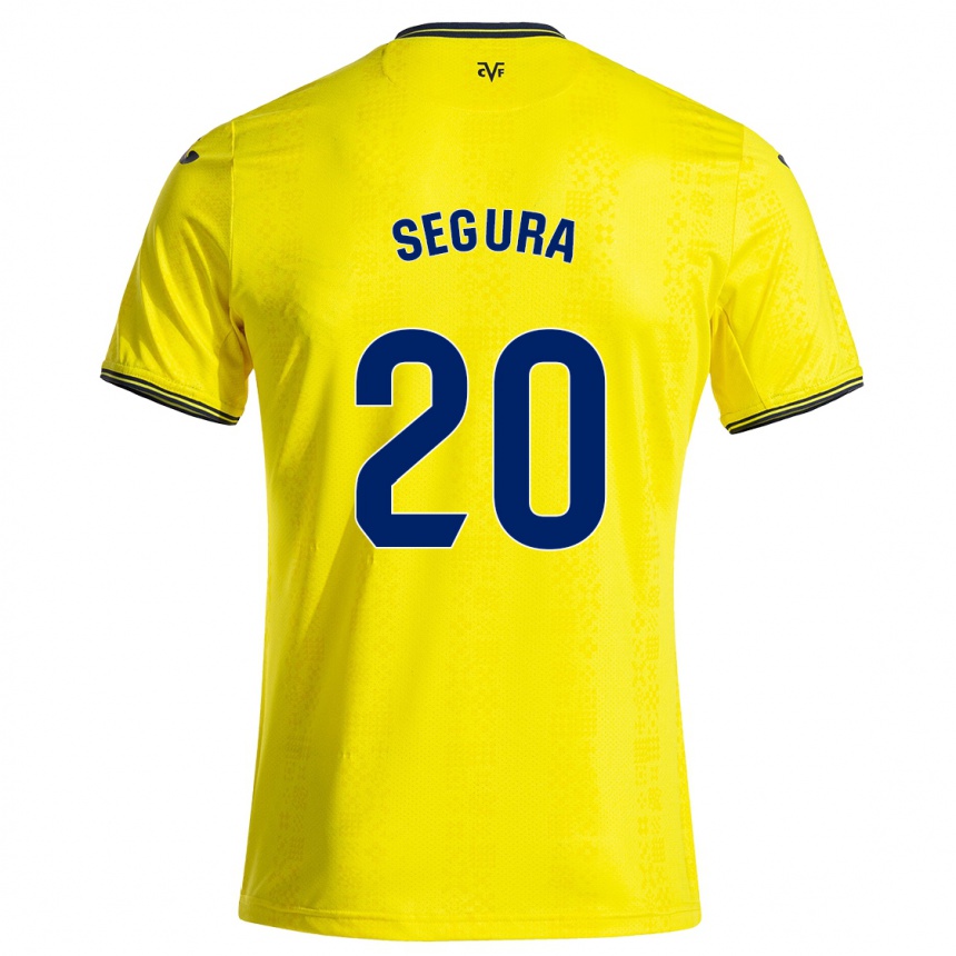 Kids Football Carlos Segura #20 Yellow Black Home Jersey 2024/25 T-Shirt Za