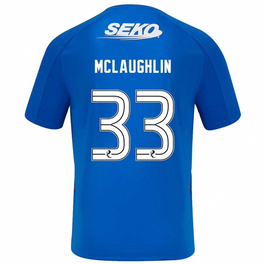 Kids Football Jon Mclaughlin #33 Dark Blue Home Jersey 2024/25 T-Shirt Za