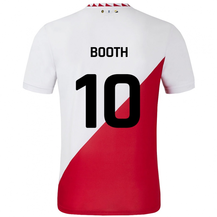 Kids Football Taylor Booth #10 White Red Home Jersey 2024/25 T-Shirt Za