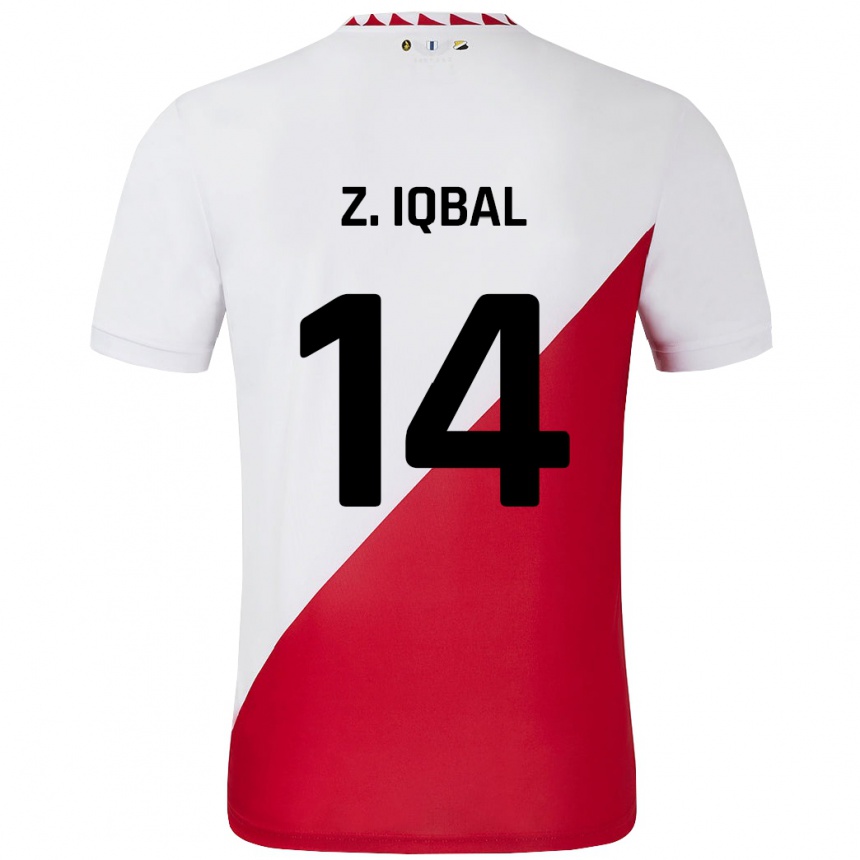 Kids Football Zidane Iqbal #14 White Red Home Jersey 2024/25 T-Shirt Za