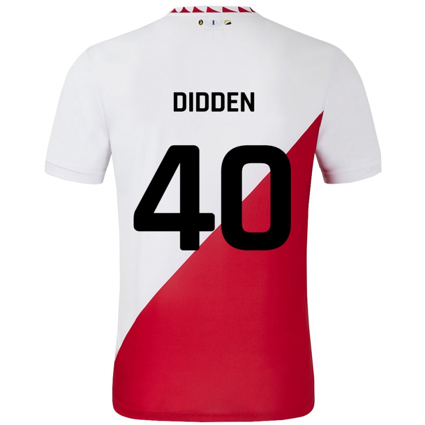 Kids Football Matisse Didden #40 White Red Home Jersey 2024/25 T-Shirt Za