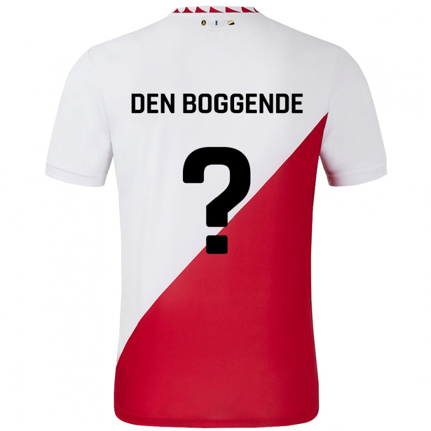 Kids Football Tijn Den Boggende #0 White Red Home Jersey 2024/25 T-Shirt Za