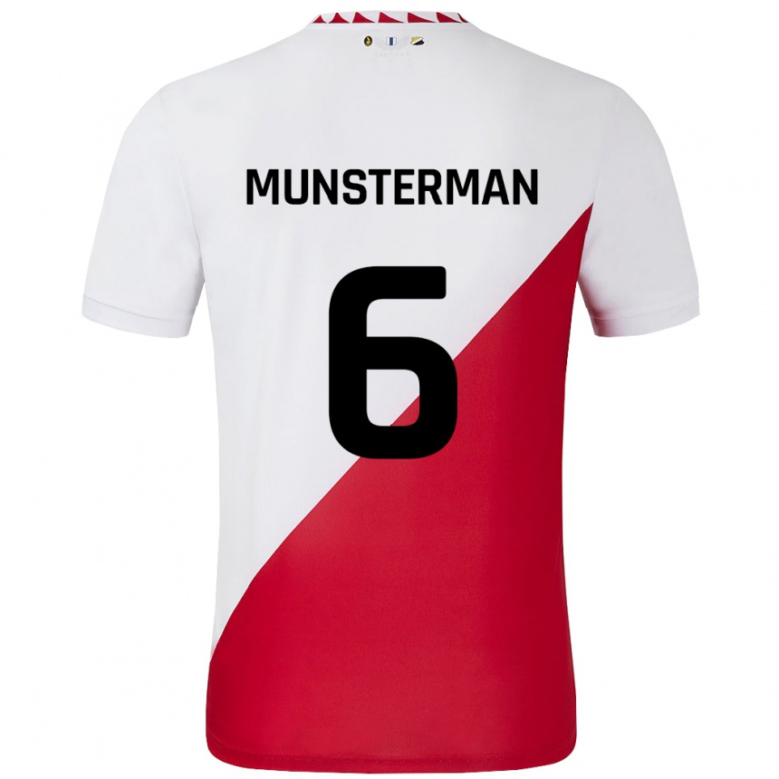 Kids Football Marthe Munsterman #6 White Red Home Jersey 2024/25 T-Shirt Za