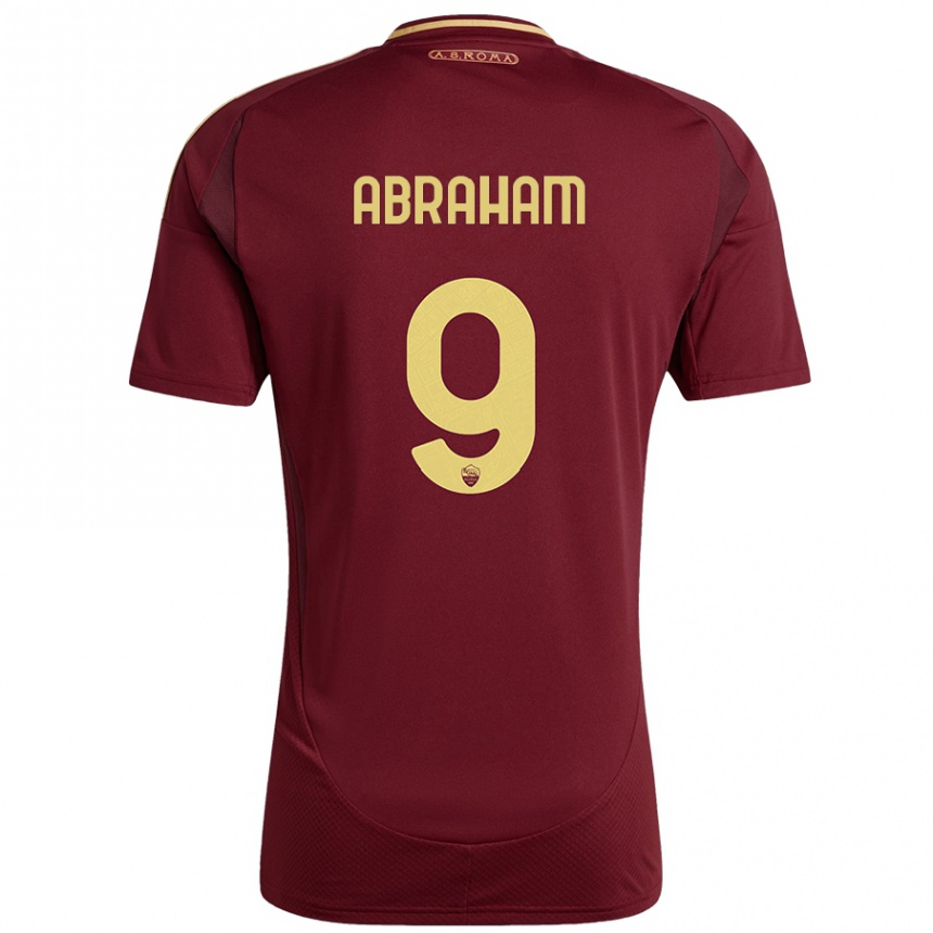 Kids Football Tammy Abraham #9 Red Brown Gold Home Jersey 2024/25 T-Shirt Za