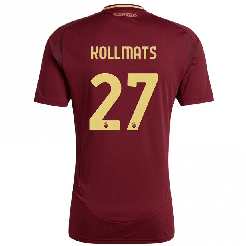 Kids Football Beata Kollmats #27 Red Brown Gold Home Jersey 2024/25 T-Shirt Za