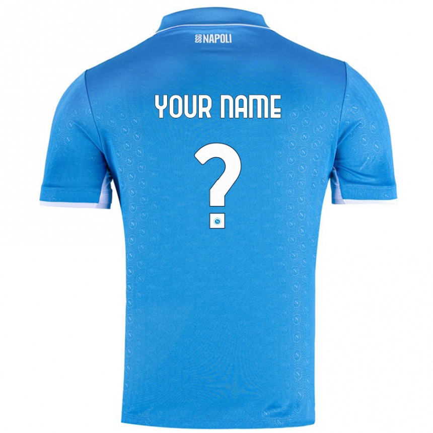 Kids Football Your Name #0 Sky Blue Home Jersey 2024/25 T-Shirt Za