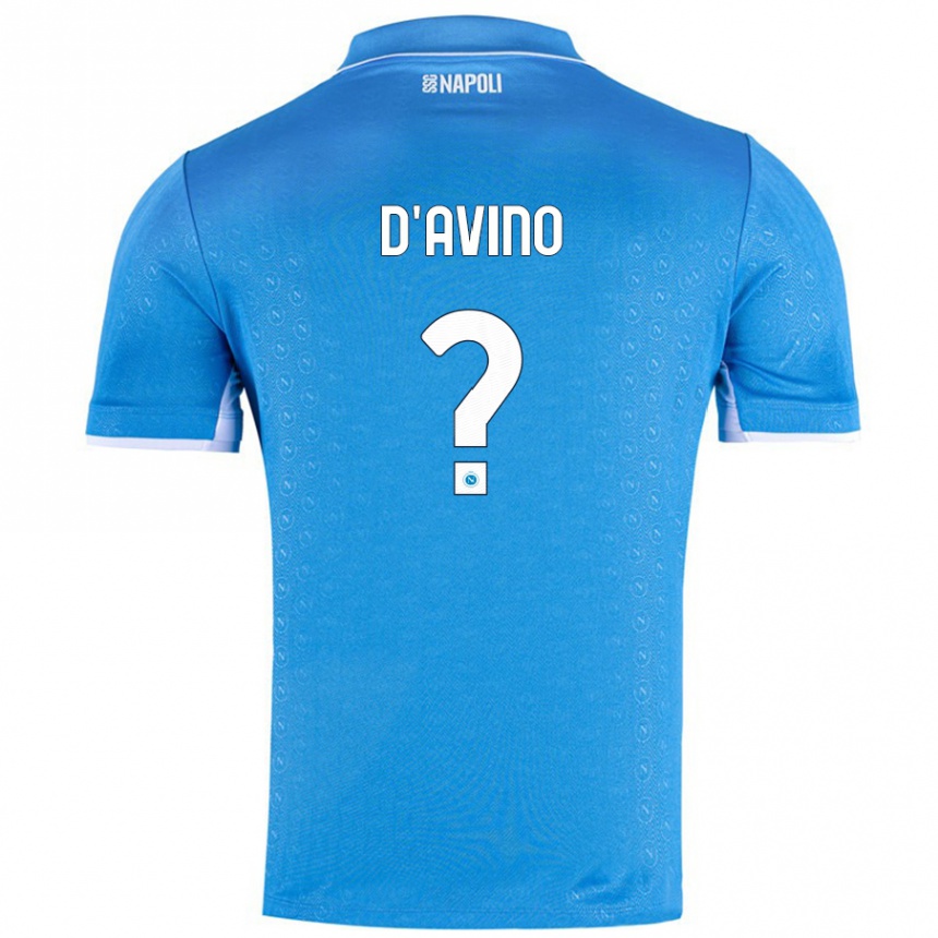 Kids Football Luigi D'avino #0 Sky Blue Home Jersey 2024/25 T-Shirt Za