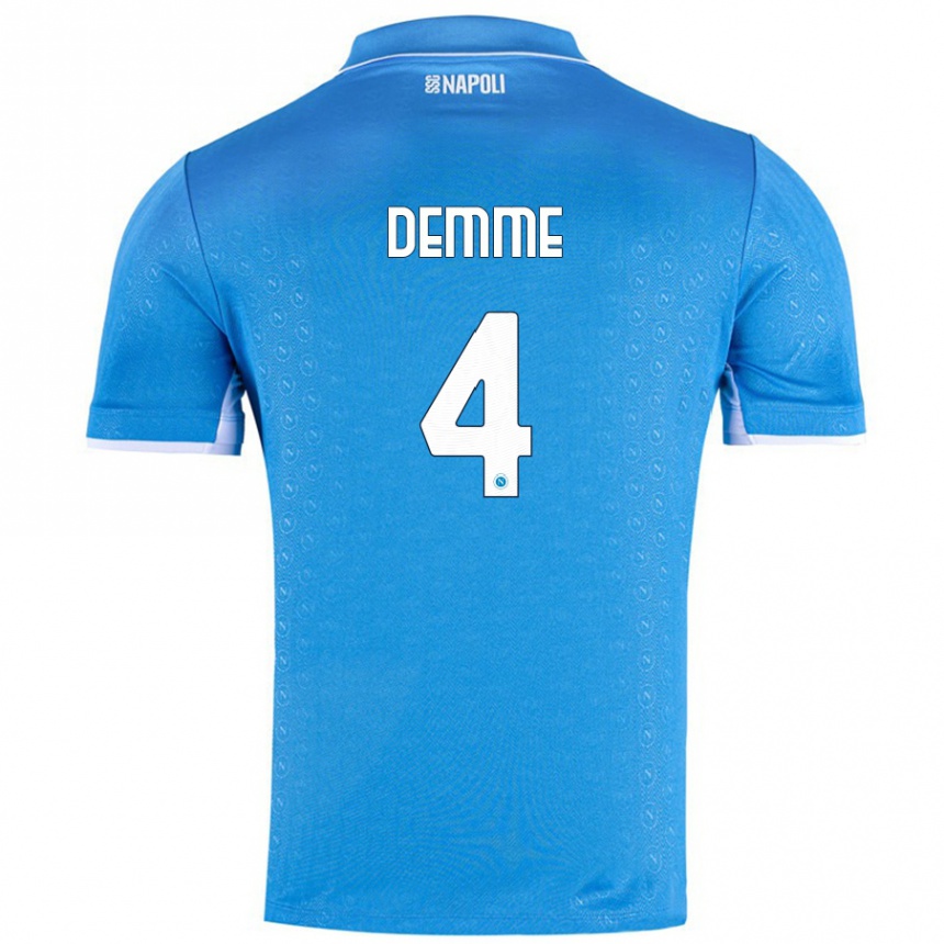 Kids Football Diego Demme #4 Sky Blue Home Jersey 2024/25 T-Shirt Za