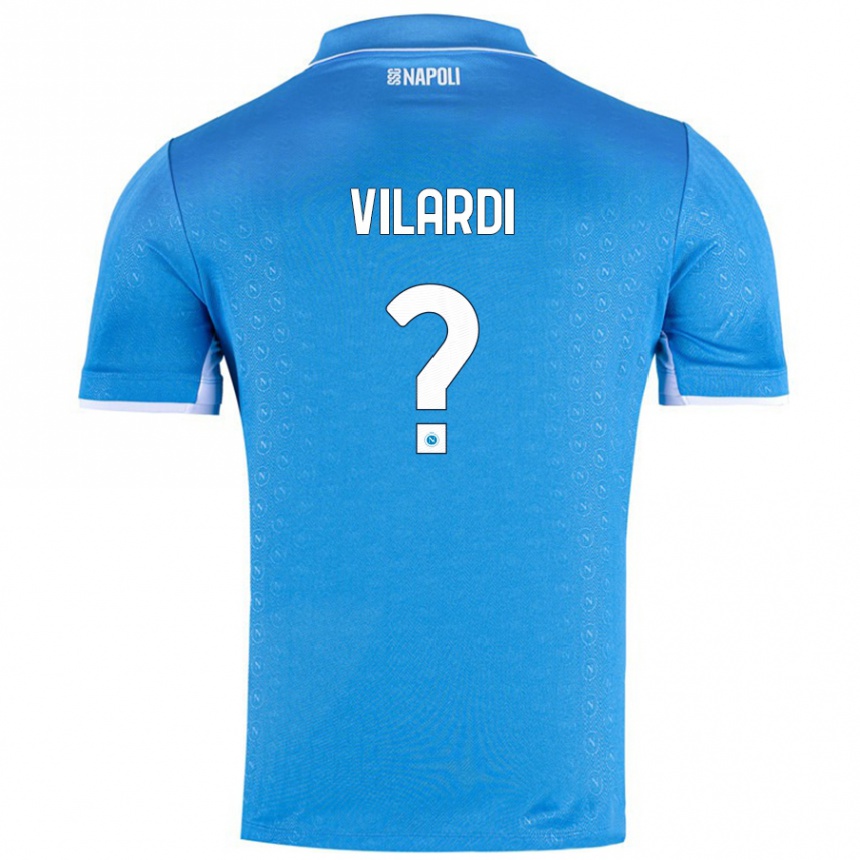 Kids Football Mario Vilardi #0 Sky Blue Home Jersey 2024/25 T-Shirt Za