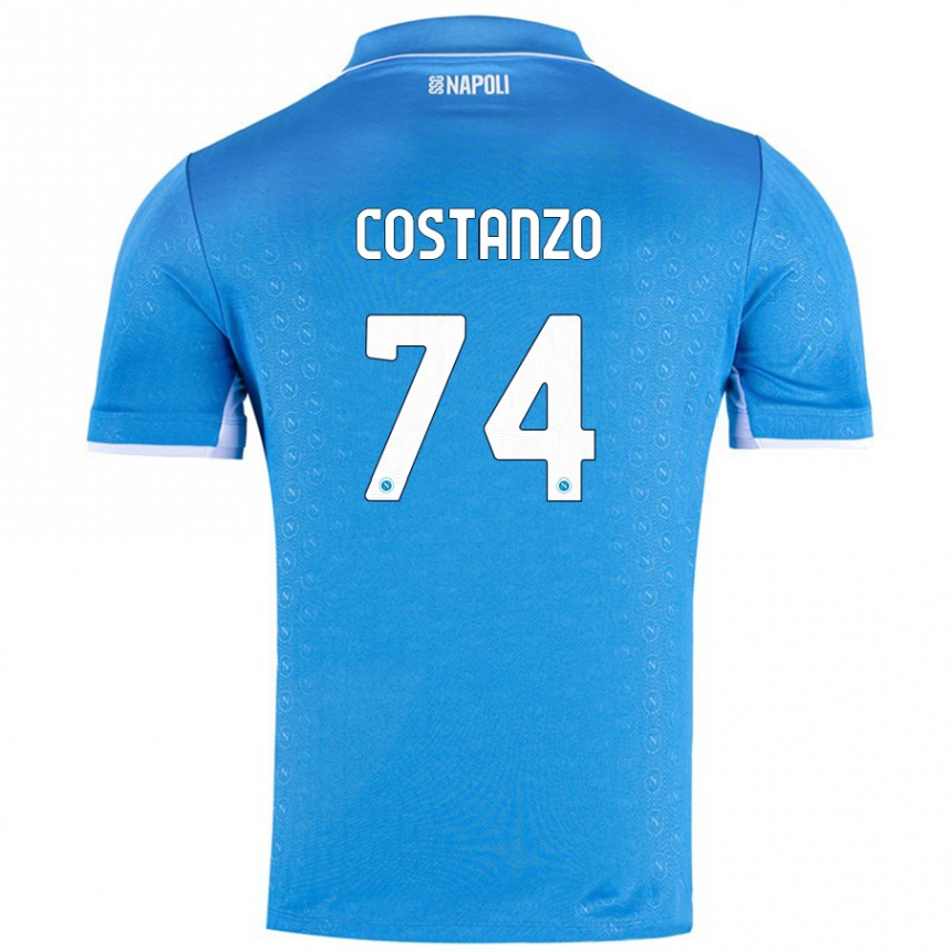 Kids Football Davide Costanzo #74 Sky Blue Home Jersey 2024/25 T-Shirt Za