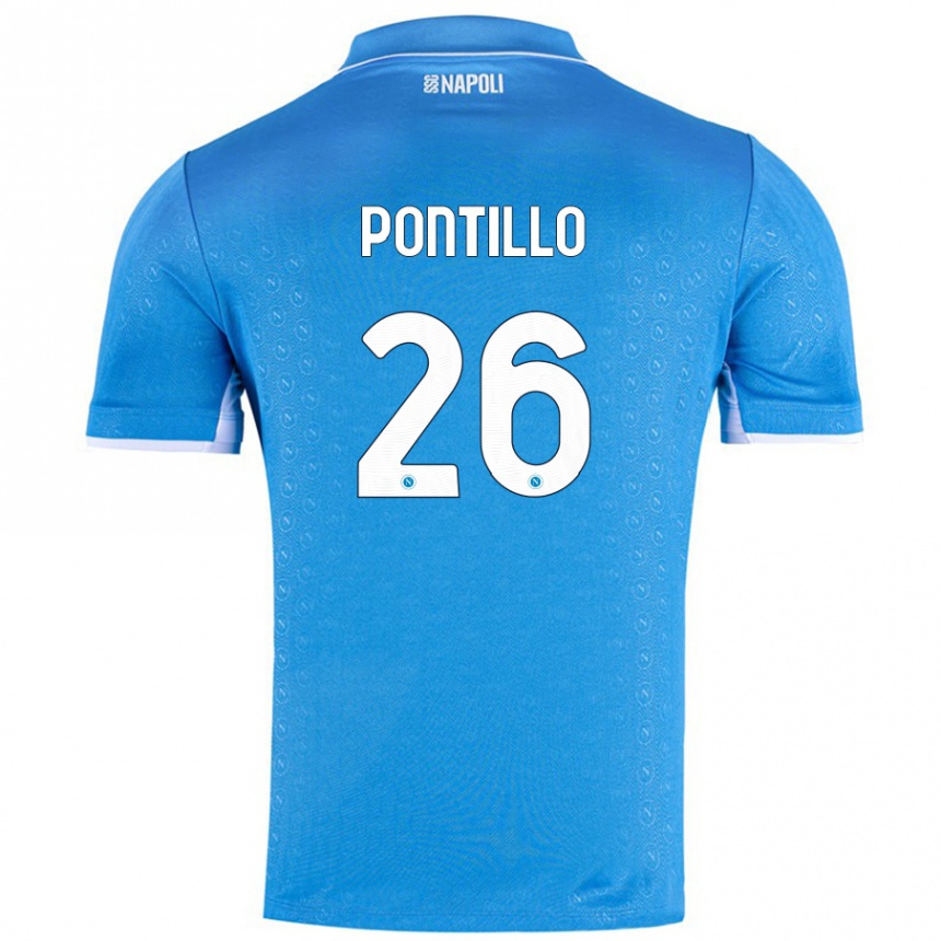 Kids Football Pasquale Pontillo #26 Sky Blue Home Jersey 2024/25 T-Shirt Za