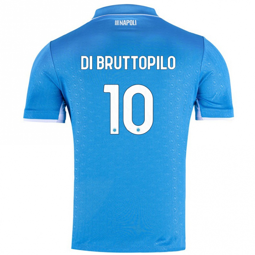 Kids Football Giuseppe Ambrosino Di Bruttopilo #10 Sky Blue Home Jersey 2024/25 T-Shirt Za