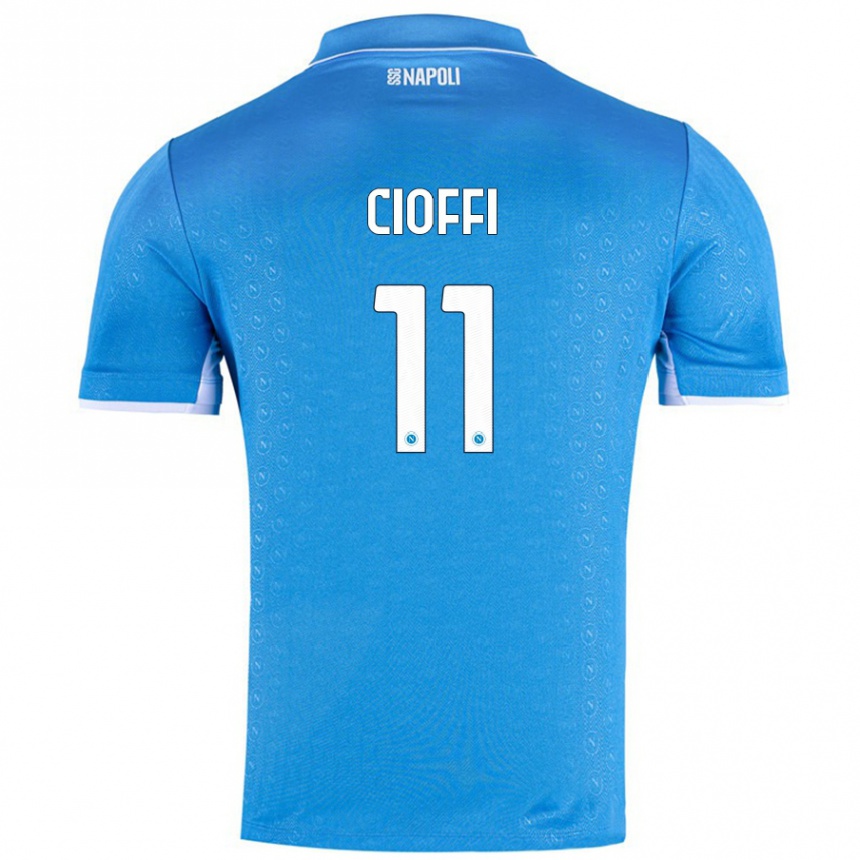 Kids Football Antonio Cioffi #11 Sky Blue Home Jersey 2024/25 T-Shirt Za