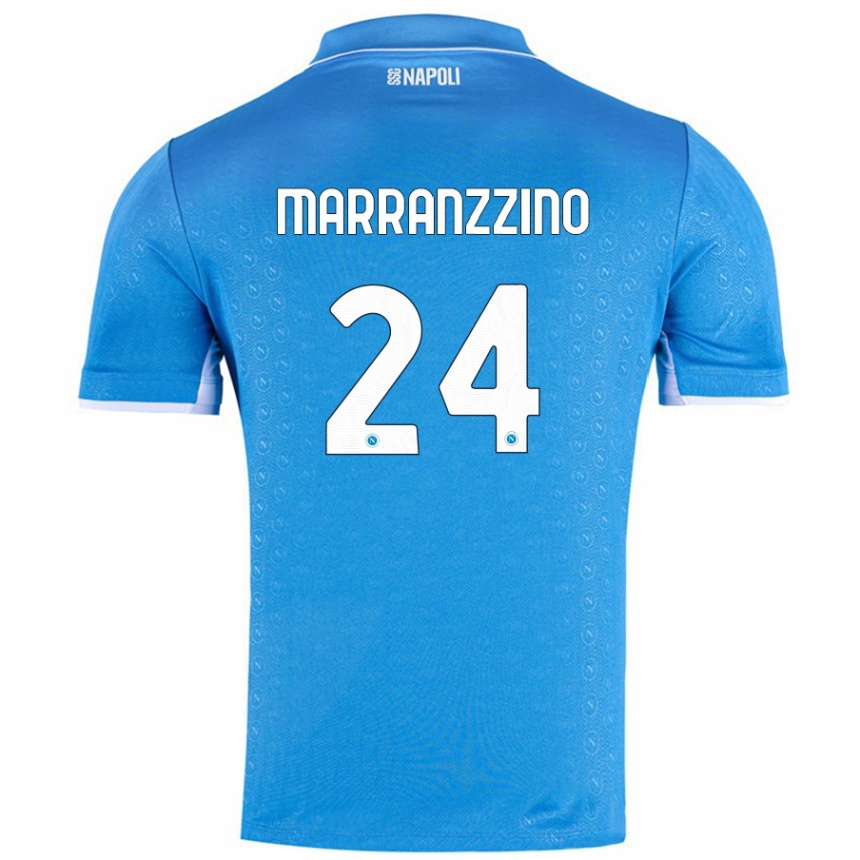 Kids Football Pasquale Marranzzino #24 Sky Blue Home Jersey 2024/25 T-Shirt Za