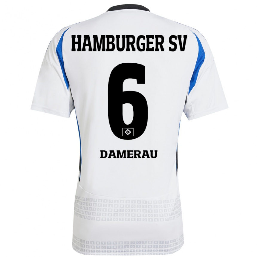 Kids Football Alexander Werner Damerau #6 White Blue Home Jersey 2024/25 T-Shirt Za