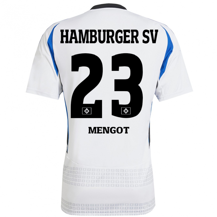 Kids Football Ayukayoh Mengot #23 White Blue Home Jersey 2024/25 T-Shirt Za