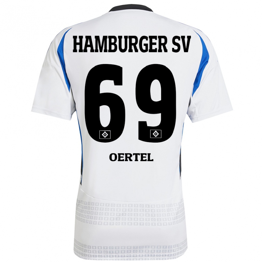 Kids Football Jan Oertel #69 White Blue Home Jersey 2024/25 T-Shirt Za