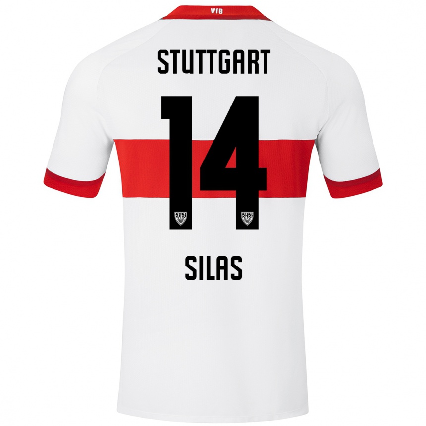 Kids Football Silas #14 White Red Home Jersey 2024/25 T-Shirt Za