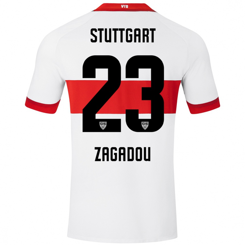 Kids Football Dan-Axel Zagadou #23 White Red Home Jersey 2024/25 T-Shirt Za