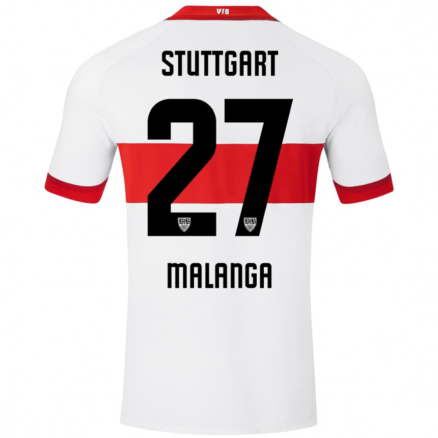 Kids Football Jarzinho Malanga #27 White Red Home Jersey 2024/25 T-Shirt Za