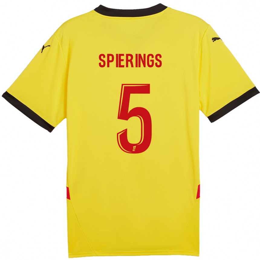 Kids Football Stijn Spierings #5 Yellow Red Home Jersey 2024/25 T-Shirt Za