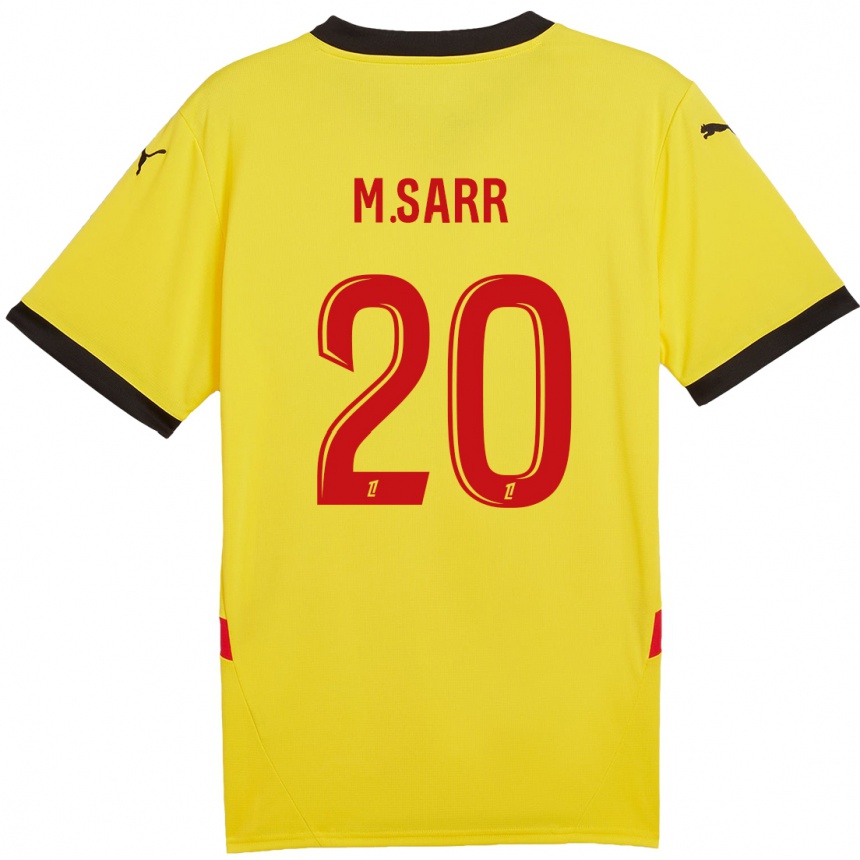 Kids Football Malang Sarr #20 Yellow Red Home Jersey 2024/25 T-Shirt Za