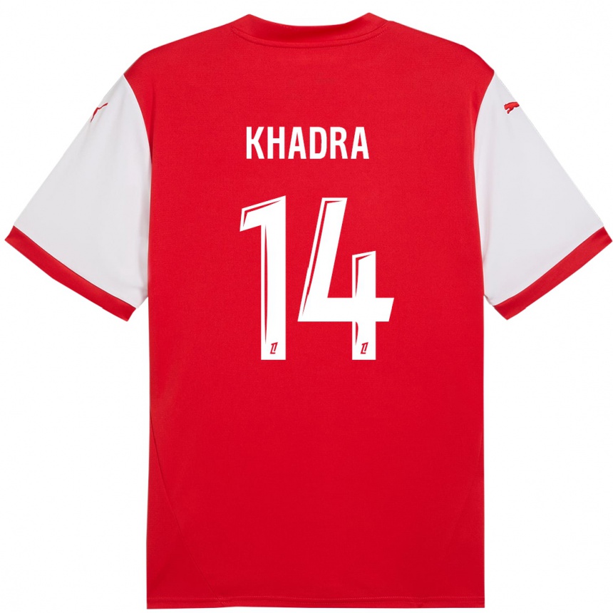 Kids Football Reda Khadra #14 Red White Home Jersey 2024/25 T-Shirt Za