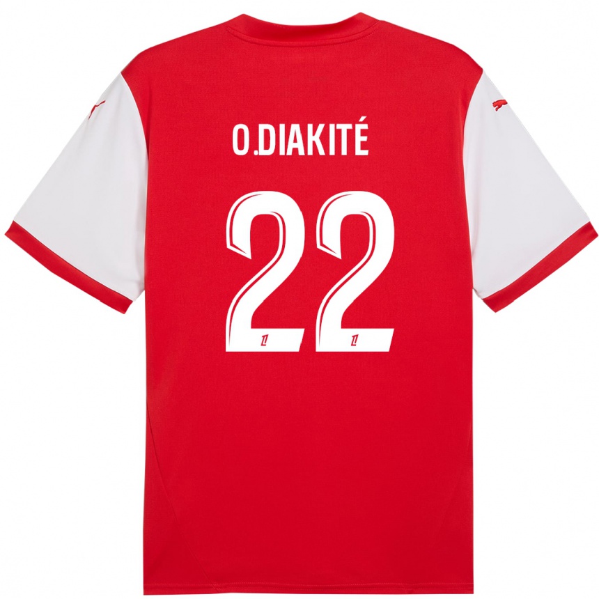 Kids Football Oumar Diakité #22 Red White Home Jersey 2024/25 T-Shirt Za