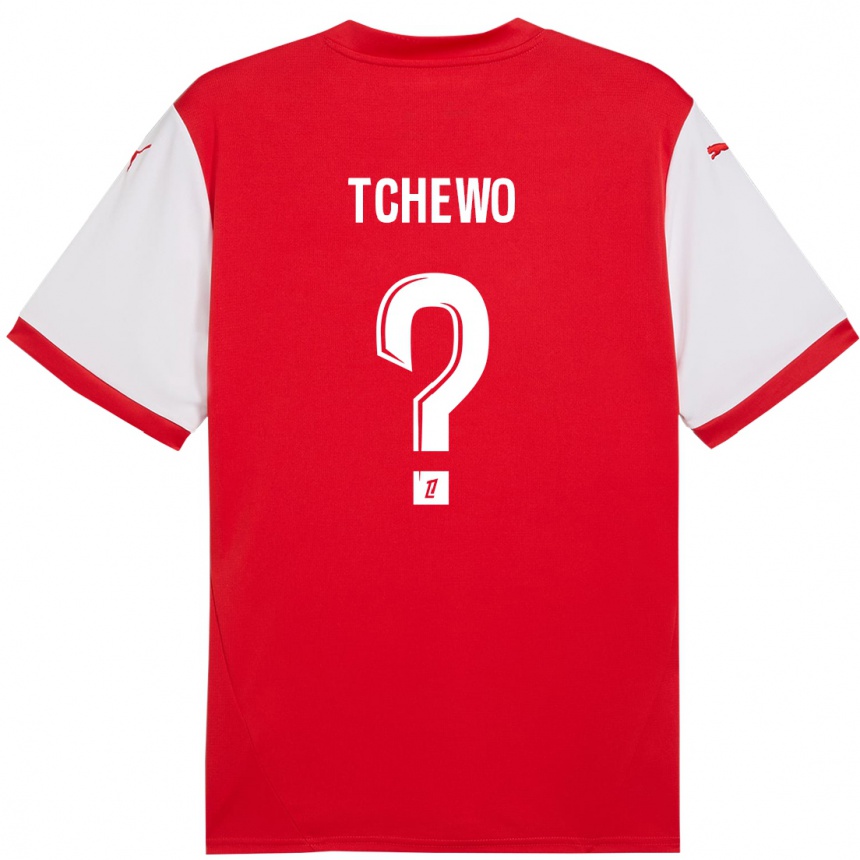 Kids Football Ryan Tchapda Tchewo #0 Red White Home Jersey 2024/25 T-Shirt Za