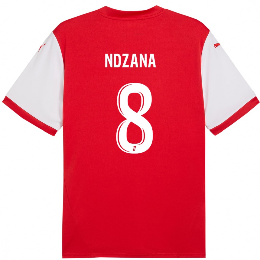 Kids Football Colette Ndzana Fegue #8 Red White Home Jersey 2024/25 T-Shirt Za